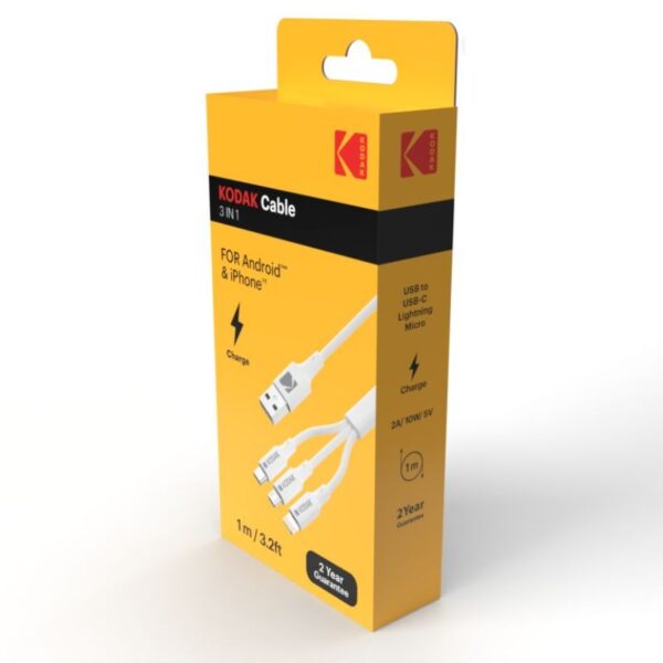 KODAK FAST CHARGE 3IN1 CABLE- USBC-5907B