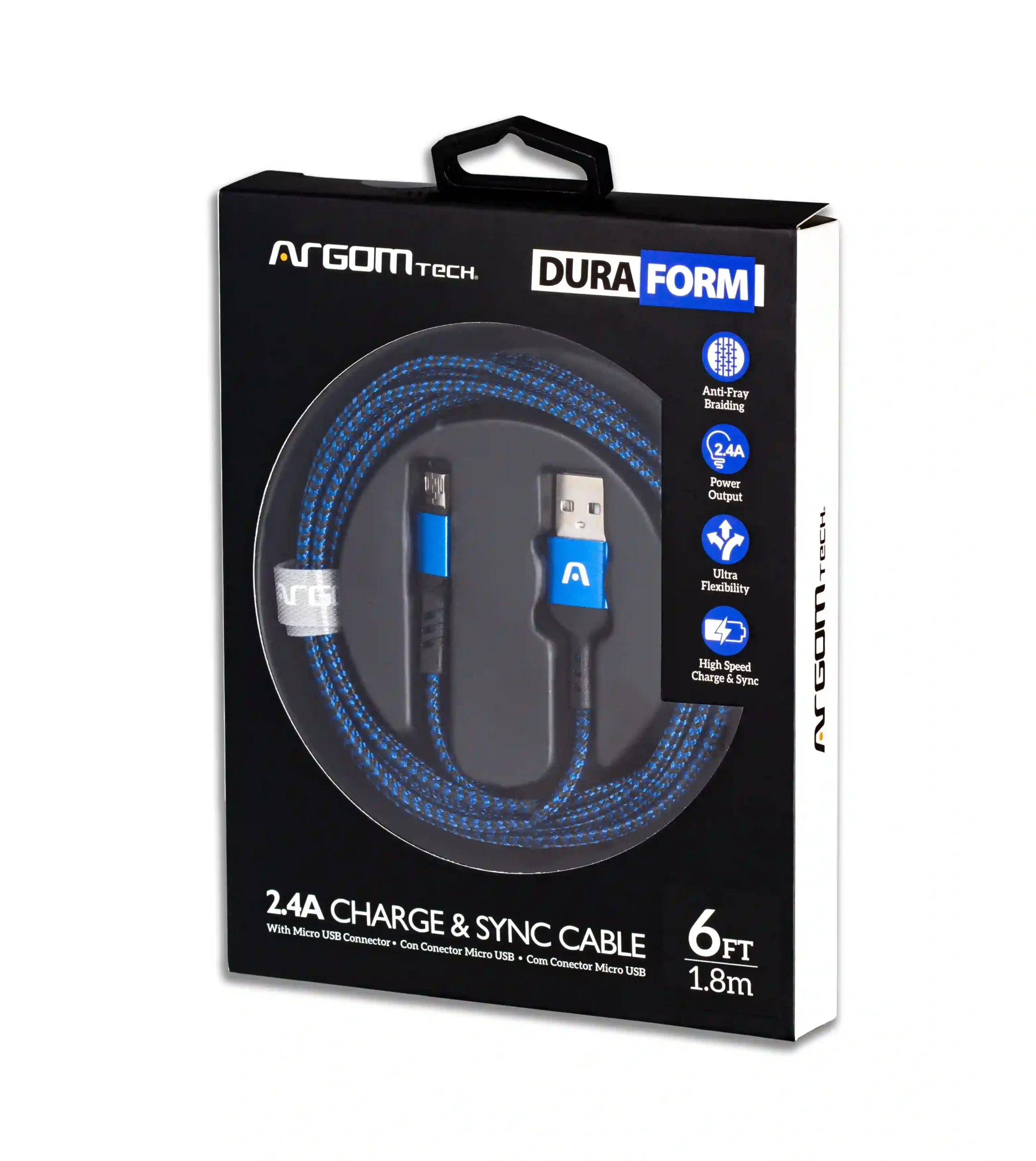 ARGOM 1.8/6FT MICRO NYLON CABLE-BLUE