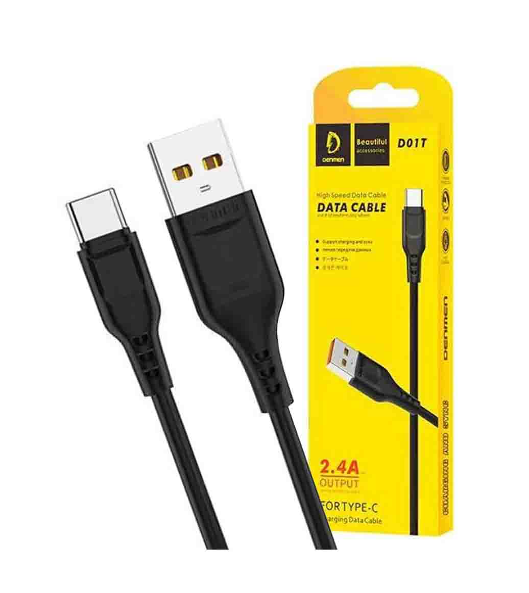 DENMEN D01T HIGH SPEED TYPE-C DATA CABLE-BLACK