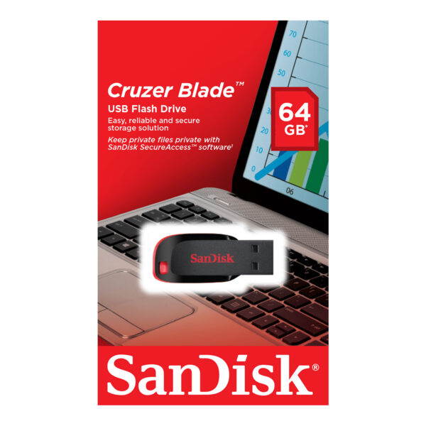SANDISK CRUZER BLADE 64GB FLASH DRIVE