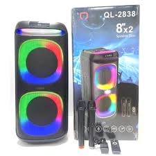 SPK:QL-2838 8IN X22 FM BLUETOOTH SPK W/ LED LIGHTS